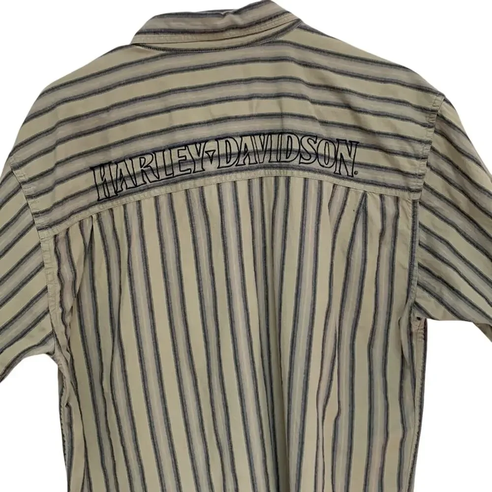 Men's Harley Davidson Short Sleeve Button Down Embroidered Shirt Medioum